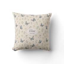Nombre personalizado lazo de mariposa azul regalo