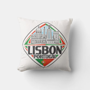 Cojín Decorativo Nombre personalizado Lisboa Portugal