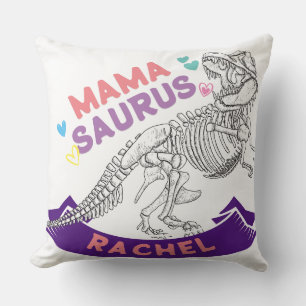 Cojín Decorativo Nombre personalizado Mamasaurus Mom Trex Dino Funn