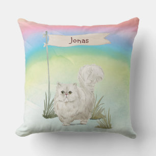 Cojín Decorativo Nombre personalizado Mascota de gato persa