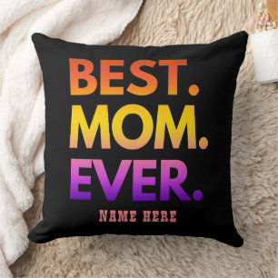 Cojín Decorativo Nombre personalizado mejor mamá jamás tipografía r