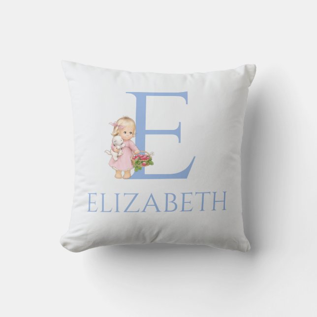 Cojín Decorativo Nombre personalizado Mi pequeña niña con frambuesa (Anverso)