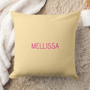 Cojín Decorativo Nombre personalizado minimalista crema 