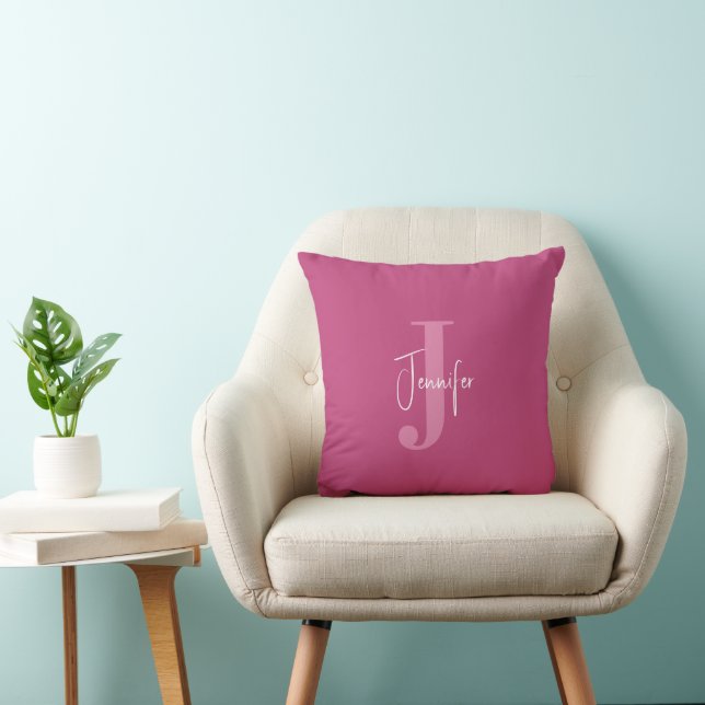 Cojín Decorativo Nombre personalizado moderno Monograma inicial Gir (Silla)