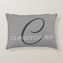 Nombre personalizado Monograma C Gris negro inicia