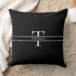 Cojín Decorativo Nombre personalizado monogramado elegante