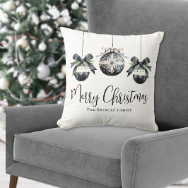 Cojín Decorativo Nombre personalizado Navidades blancos negros
