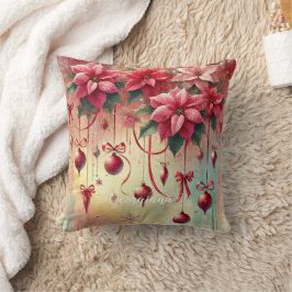Cojín Decorativo Nombre personalizado Navidades de Poinsettia sensa