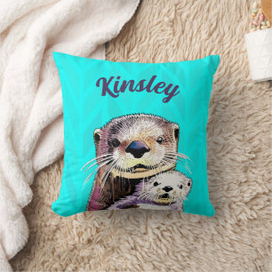 Cojín Decorativo Nombre personalizado Otter absolutamente delicioso