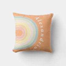 Nombre personalizado Pastel Rainbow Retro