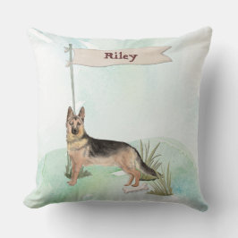 Cojín Decorativo Nombre personalizado Pastor Mascota alemán Perro