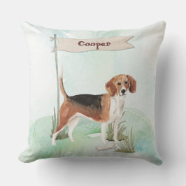 Cojín Decorativo Nombre personalizado Perro Mascota Beagle