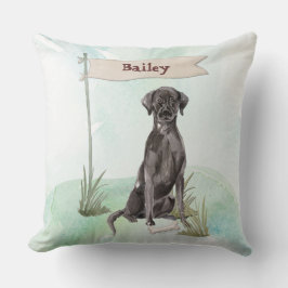 Cojín Decorativo Nombre personalizado perro Mascota de Black Lab