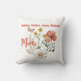 Cojín Decorativo Nombre personalizado personalizado Flor silvestre