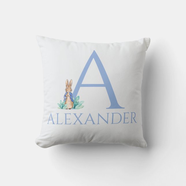 Cojín Decorativo Nombre personalizado Peter el conejo (Anverso)