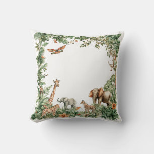Cojín Decorativo Nombre personalizado Selva de animales Safari