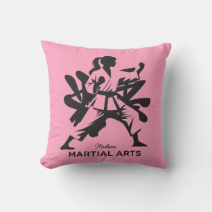 Cojín Decorativo Nombre personalizado, texto y color artes marciale