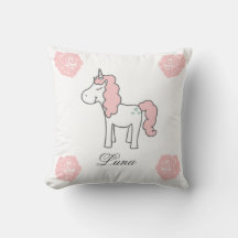 Nombre personalizado Unicornio Rosa Floral Lindo R