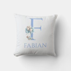 Cojín Decorativo Nombre personalizado uno con globos