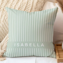 Nombre Personalizado Verde Salvia Mínimo Moderno c