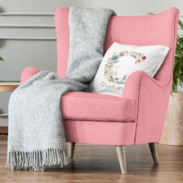 Cojín Decorativo Nombre personalizado y monograma floral 'C'