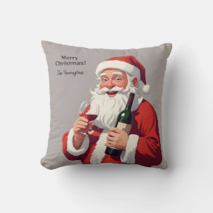 Cojín Decorativo Nombre personalizado y texto divertidos Santa borr