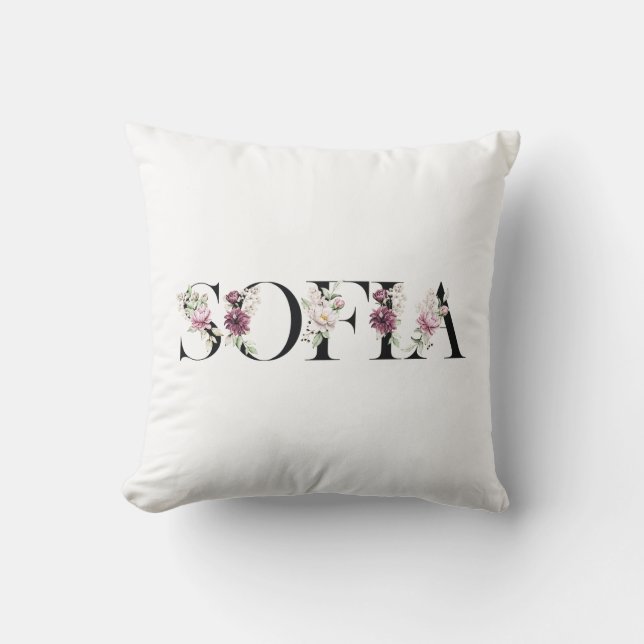 Cojín Decorativo Nombre Sofía. Mi nombre es Sofía. (Anverso)