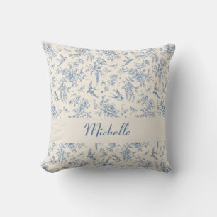 Cojín Decorativo Nombre Toile de Jouy Azul Patrón País Francés