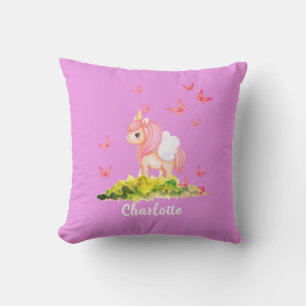 Cojín Decorativo Nombre Unicornio Nursery Niños Decoración De Habit