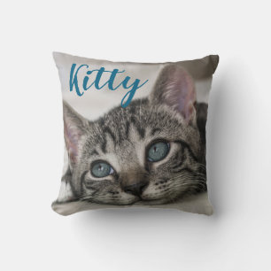 Cojín Decorativo Nombre y foto de gato personalizados modernos y si