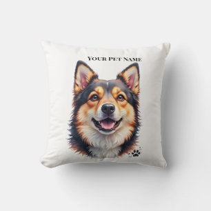 Cojín Decorativo Nombre y Foto Simple Moderno de Mascota Diseño Per