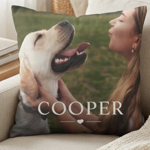 Cojín Decorativo Nombre y foto simples, modernos, elegantes y chic