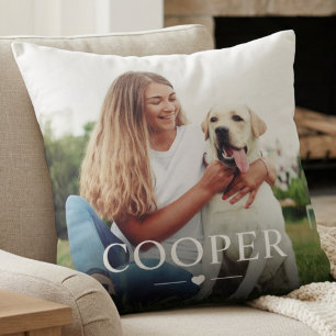 Cojín Decorativo Nombre y foto simples, modernos, elegantes y chic 