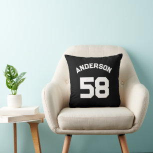 Cojín Decorativo Nombre y número de Jersey de Deportes de personali