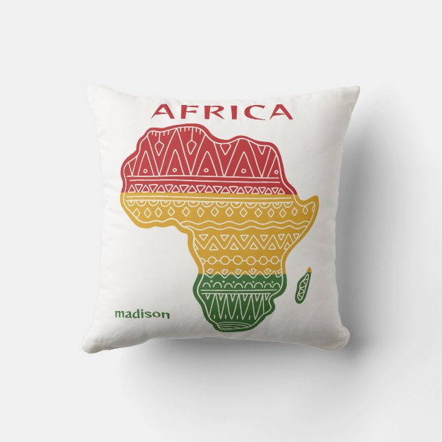Cojín Decorativo Nombre y texto personalizados de África (Reverso )