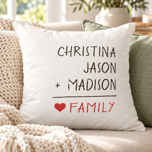Cojín Decorativo Nombres de familia Matemáticas para familia de tre