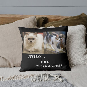 Cojín Decorativo Nombres de fotos de gatos amigos mascotas personal