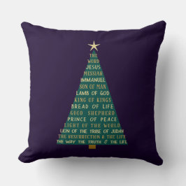 Cojín Decorativo Nombres de Jesús Árbol de Navidad