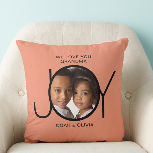 Cojín Decorativo Nombres de Nietos Personalizados Foto Abuela