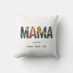 Cojín Decorativo Nombres de niños personalizados para mamá con letr