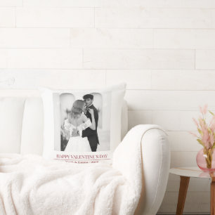 Cojín Decorativo Nombres de Pareja Personalizados & Año - Foto Eleg
