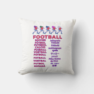 Cojín Decorativo Nombres multilingües de mujeres futbolistas para f