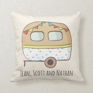 Cojín Decorativo Nombres Personalizados de Caravana RV para Autocar
