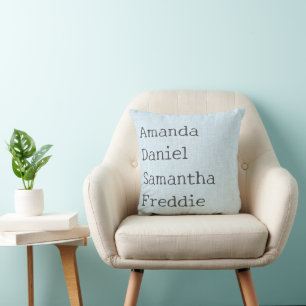 Cojín Decorativo Nombres personalizados de nietos