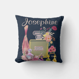 Cojín Decorativo Nombres personalizados Perfume botellas patrón inv