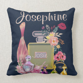 Cojín Decorativo Nombres personalizados Perfume botellas patrón inv