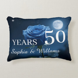 Cojín Decorativo Nombres personalizados y años especiales Rosa azul
