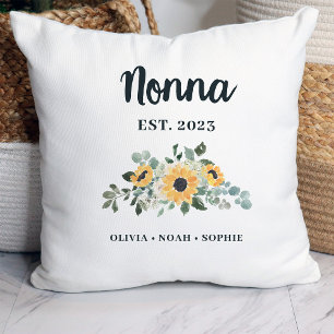 Cojín Decorativo Nonna   Girasol rústico Bonito y nombres