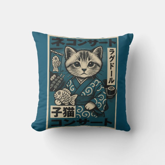 Cojín Decorativo Noodle Neko (Anverso)
