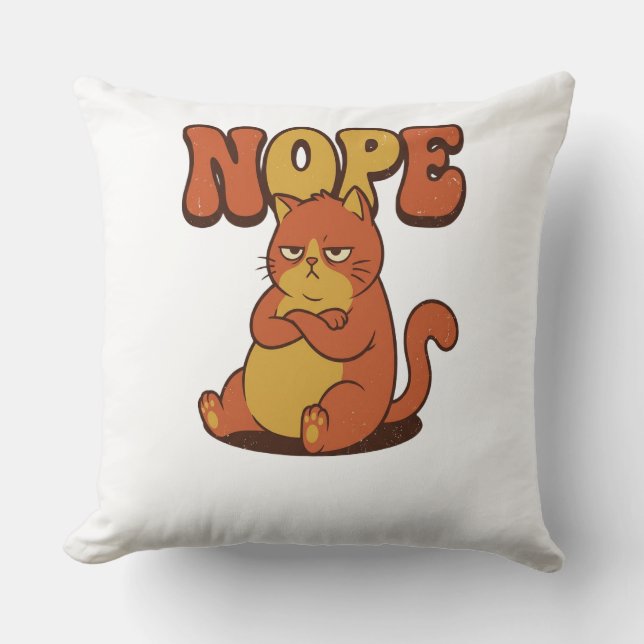 Cojín Decorativo NOPE Grumpy Cat Throw Pillow (Anverso)
